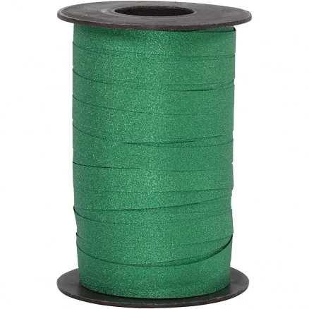 Presentband, grön, B: 10 mm, glitter, 100 m/ 1 rulle.