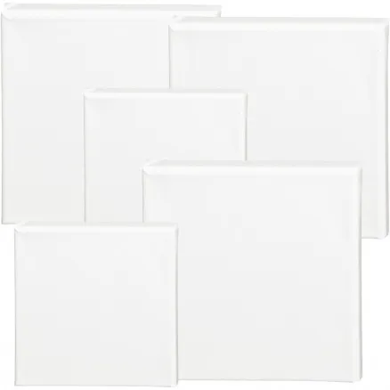ArtistLine Canvas, vit, storlek 15x15+20x20 cm, D: 1,6 cm, 360 g, 40 stycken